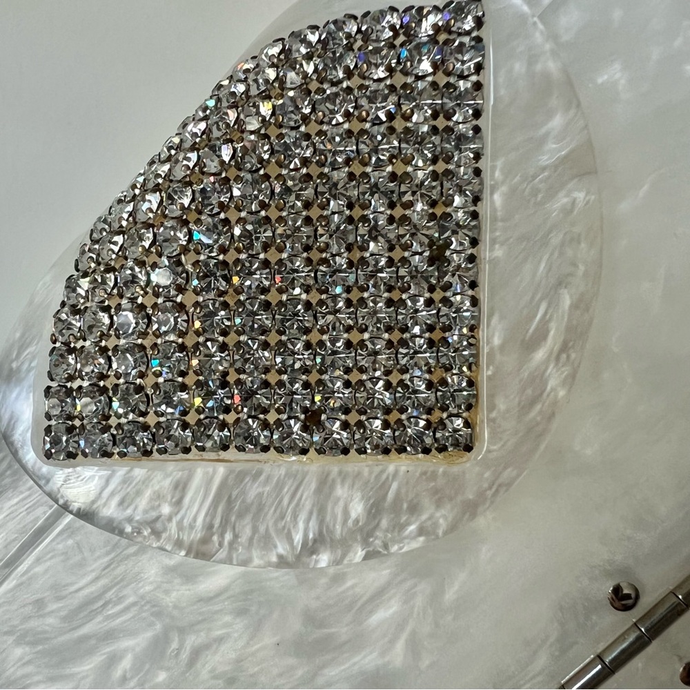 Vintage 1950s Willardy Lucite Rhinestone Clutch - Picture 2 of 7